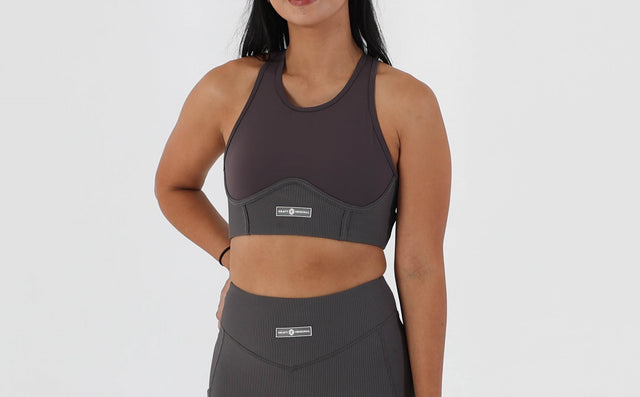 LUSTY CROP TOP SMOKE GREY