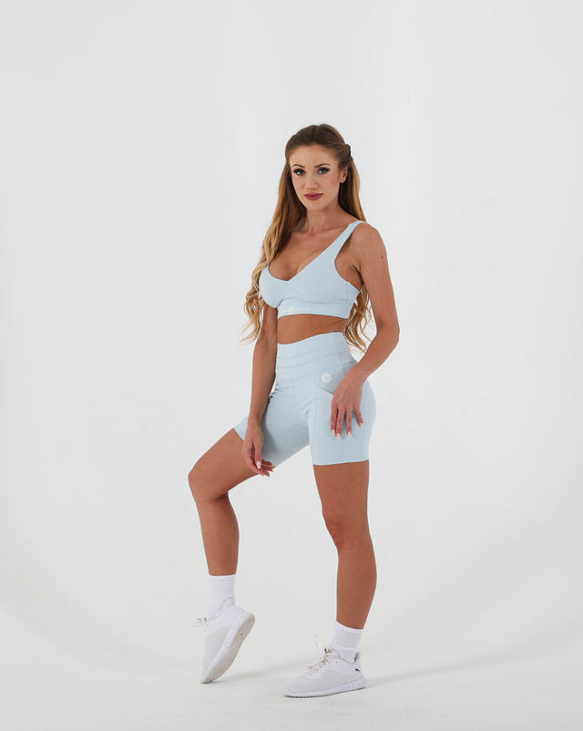 MOXIE BIKER SHORTS IVORY BLUE