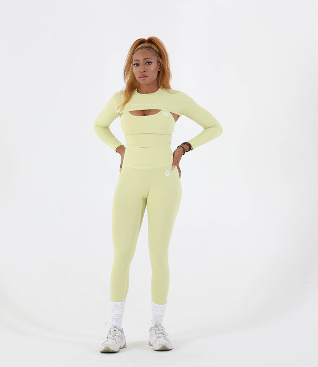 VIGOR LONG SLEEVE SHRUG / TANK TOP - LIME GREEN