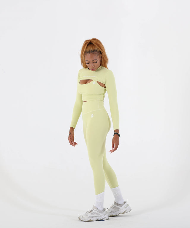 VIGOR LONG SLEEVE SHRUG / TANK TOP - LIME GREEN
