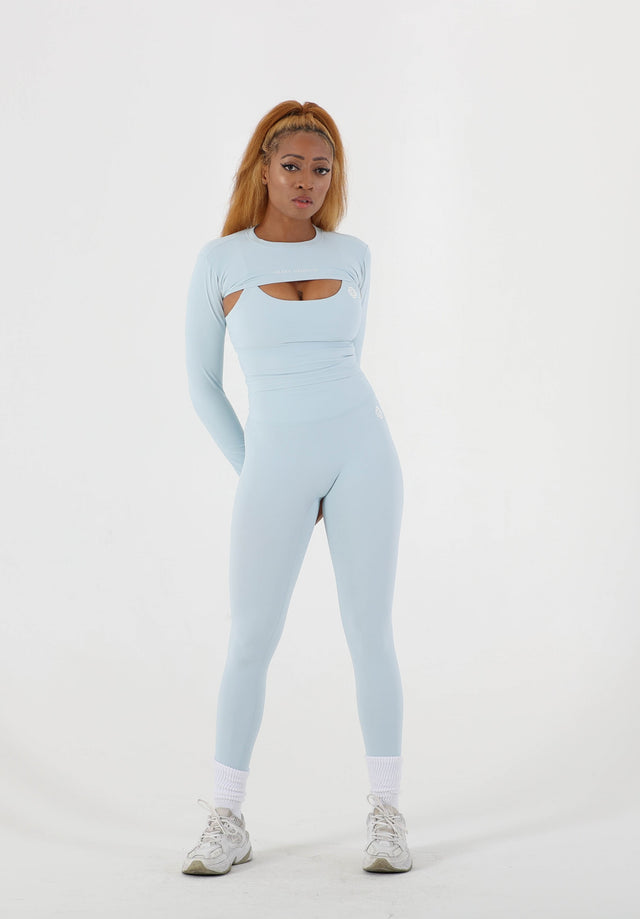 VIGOR LONG SLEEVE SHRUG / TANK TOP - ARTIC BLUE