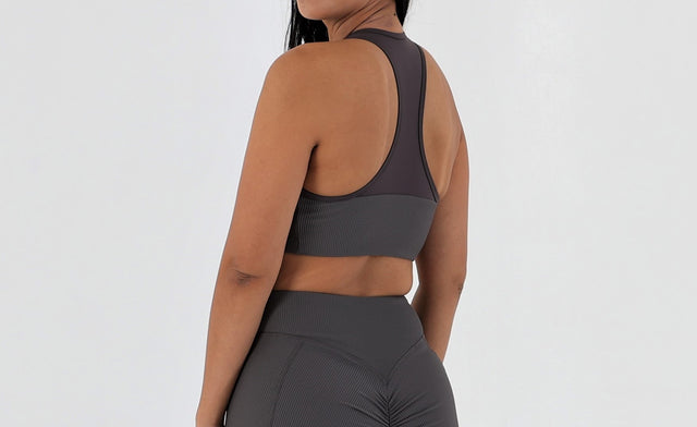 LUSTY CROP TOP SMOKE GREY