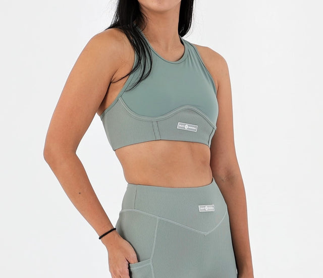 LUSTY CROP TOP SAGE GREEN